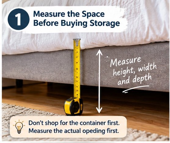 Under bed storage ideas for measuring available space