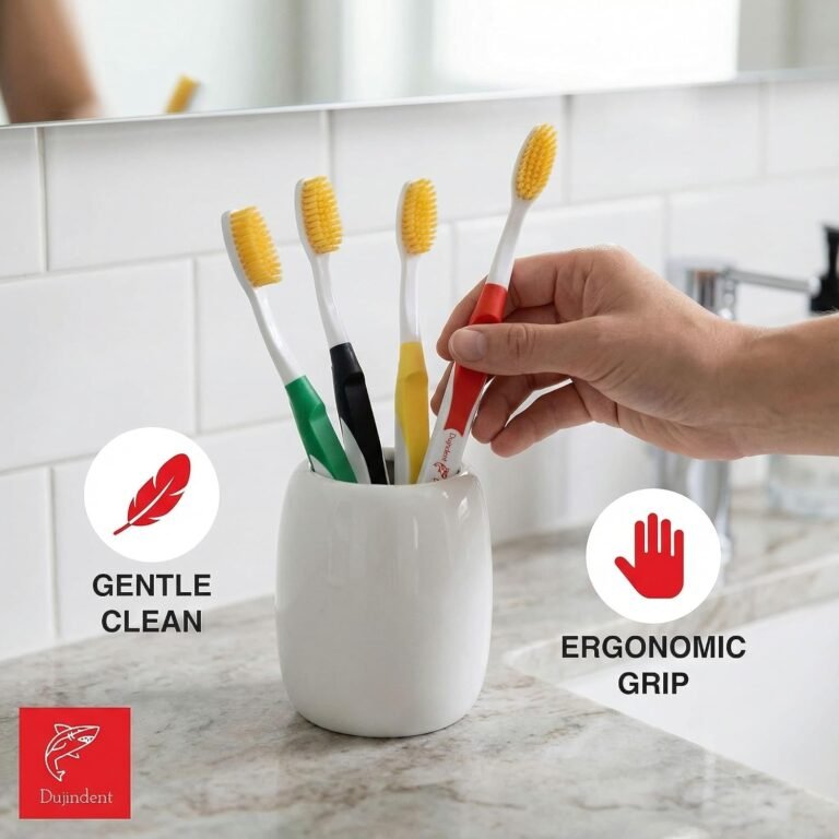 Dolphin Gold Toothbrush set in ceramic holder for family housewarming gift