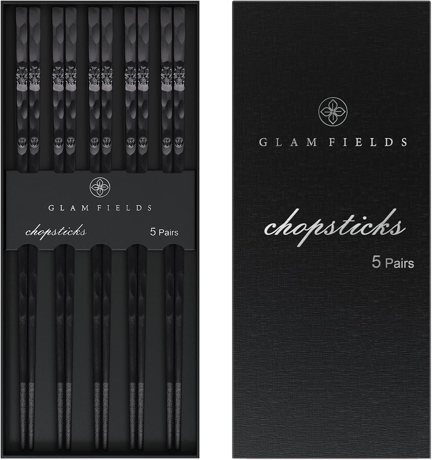 GLAMFIELDS reusable japanese fiberglass asian chopsticks set 5 pairs in box