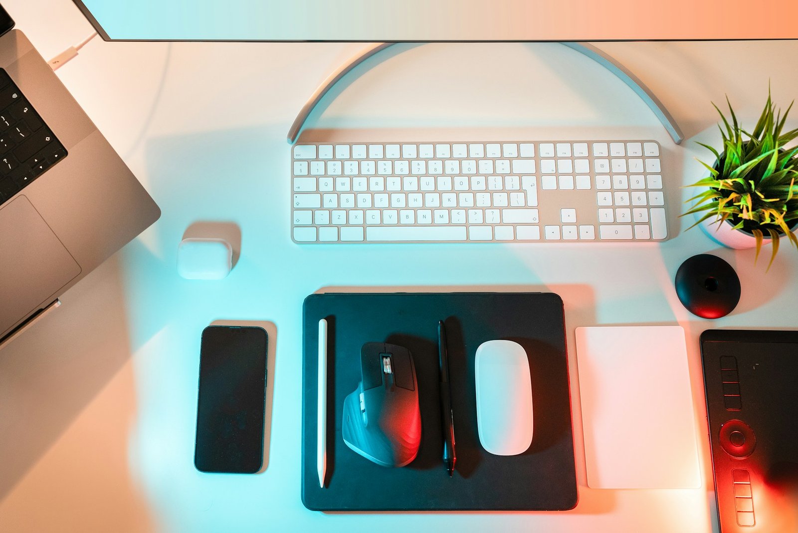Small home office desk organized for everyday work