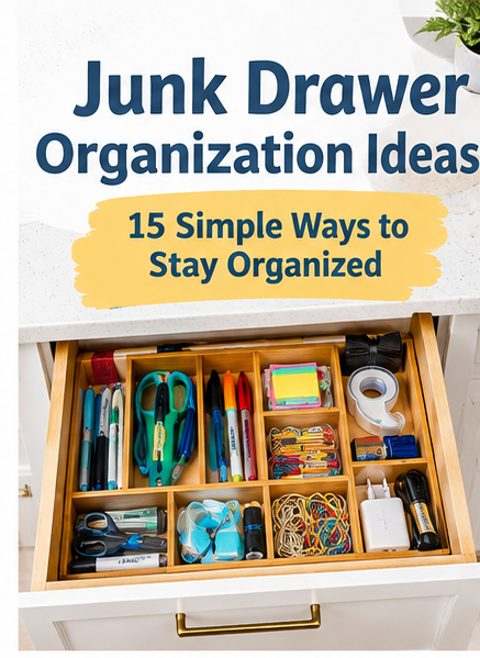 Junk drawer organization ideas with neatly arranged kitchen drawer storage