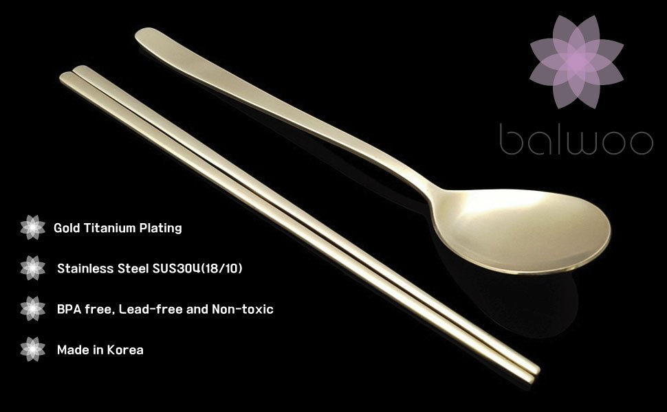 Certified non toxic materials of Korean Gold Titanium Cutlery Set