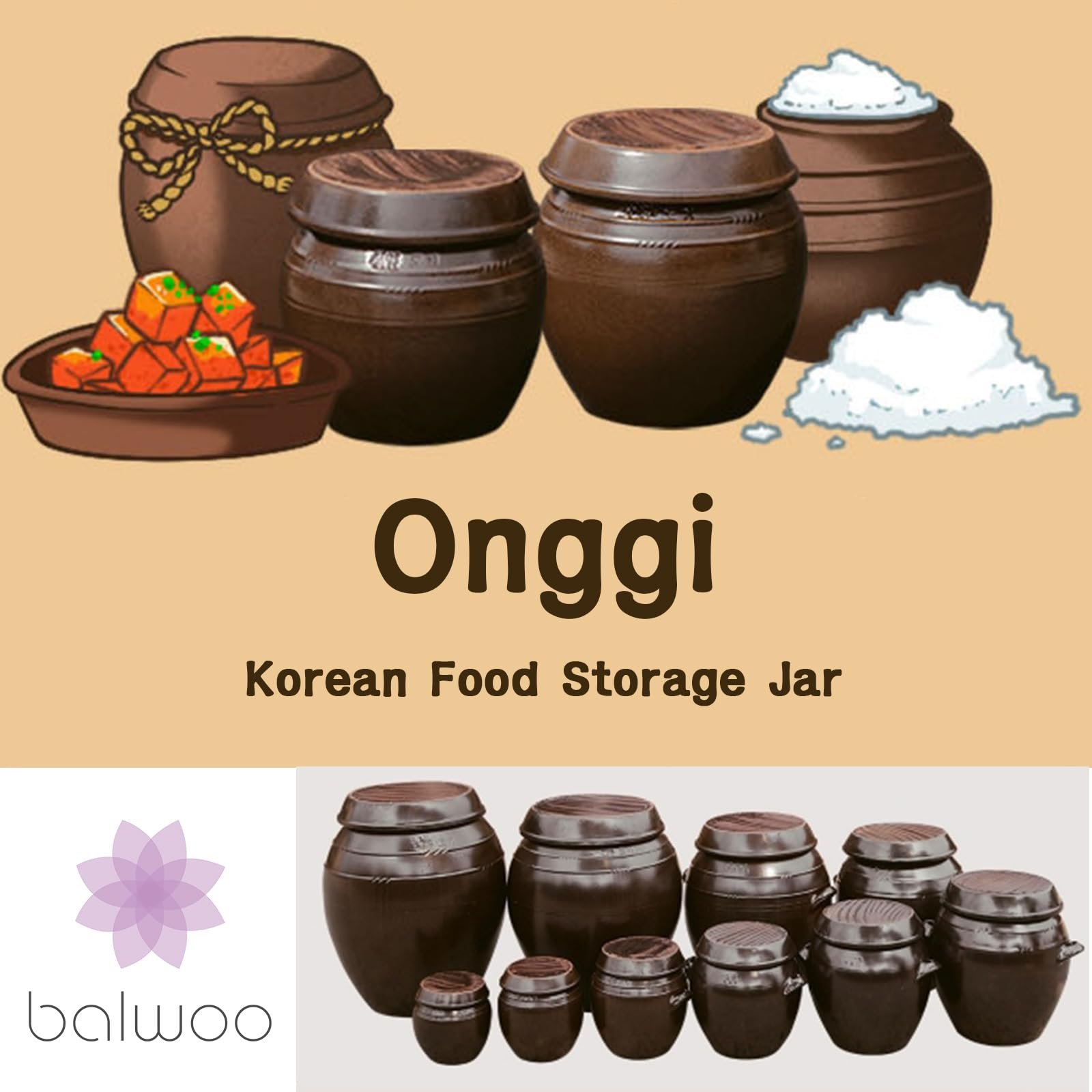 Korean Onggi Food Storage Jar Set