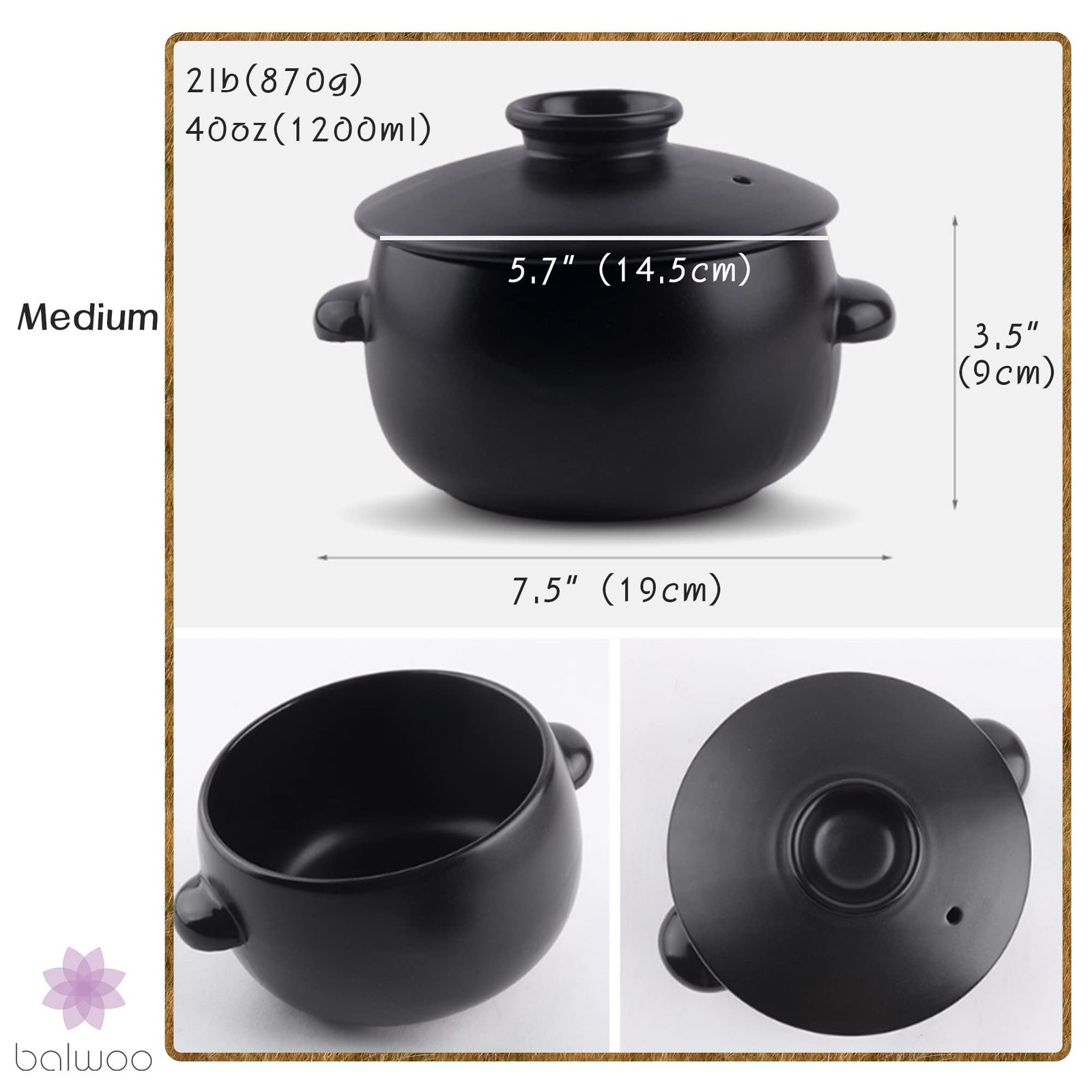Korean Earthenware Ttukbaegi Dimensions 19cm