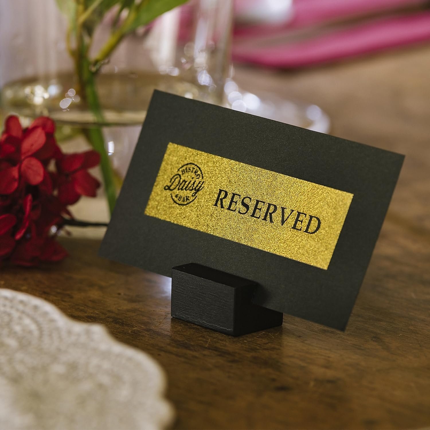 Decorative home organization labels made with a Bluetooth label maker