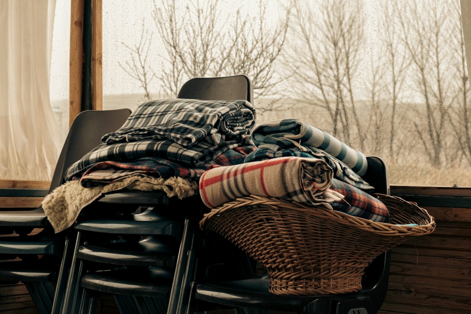 Seasonal blankets and items prepared for organized storage