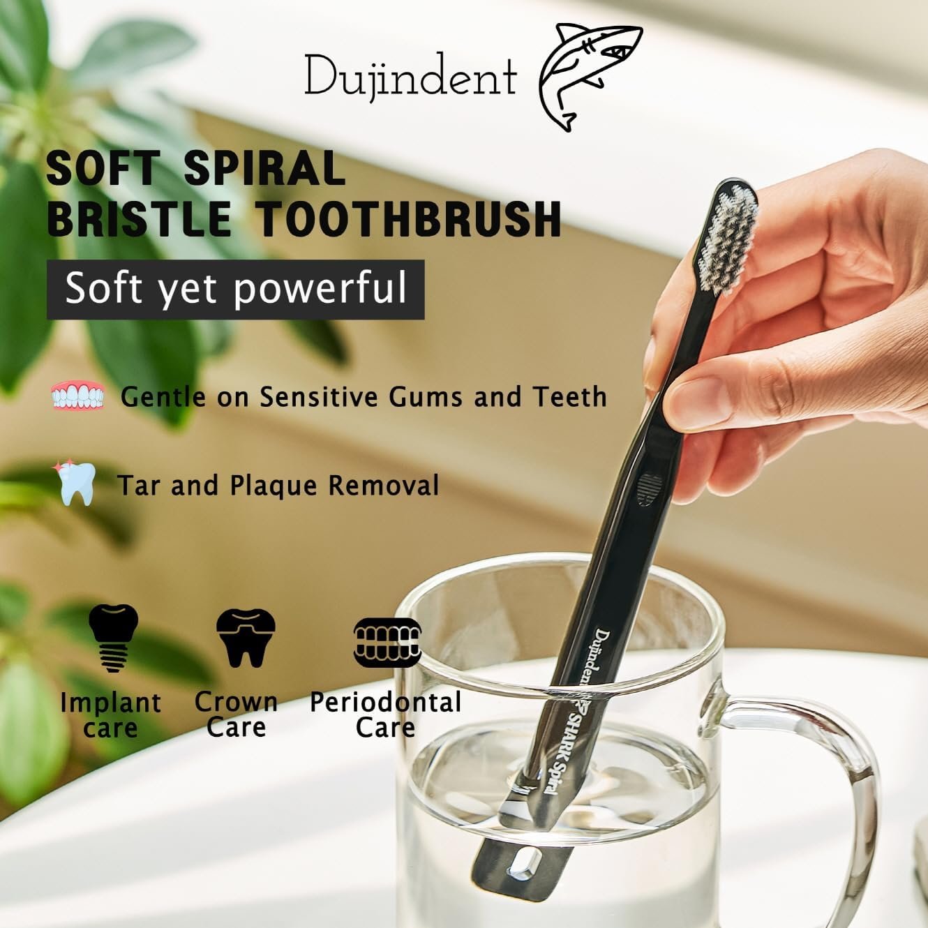 soft toothbrush for sensitive gums holding in hand