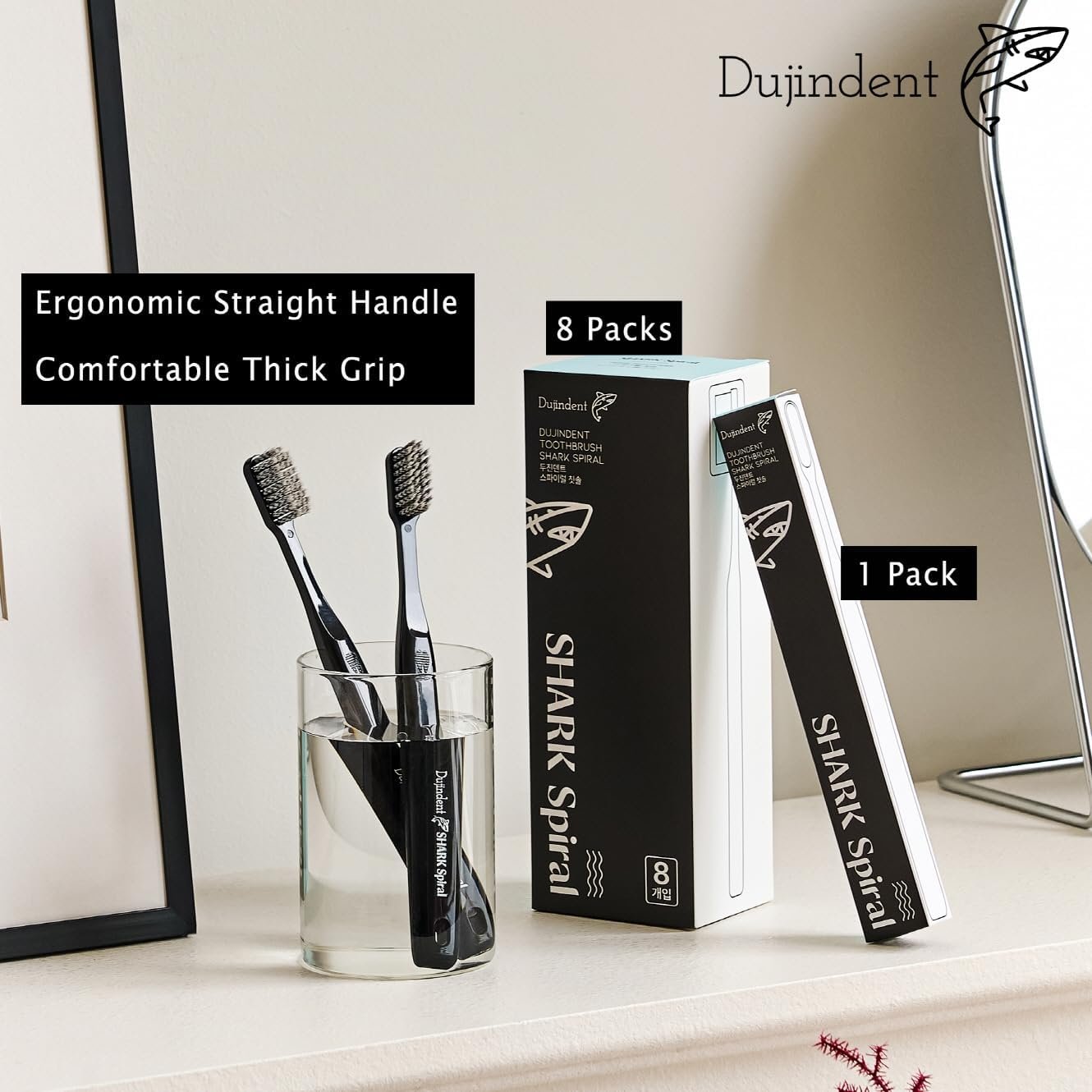 soft toothbrush for sensitive gums in glass