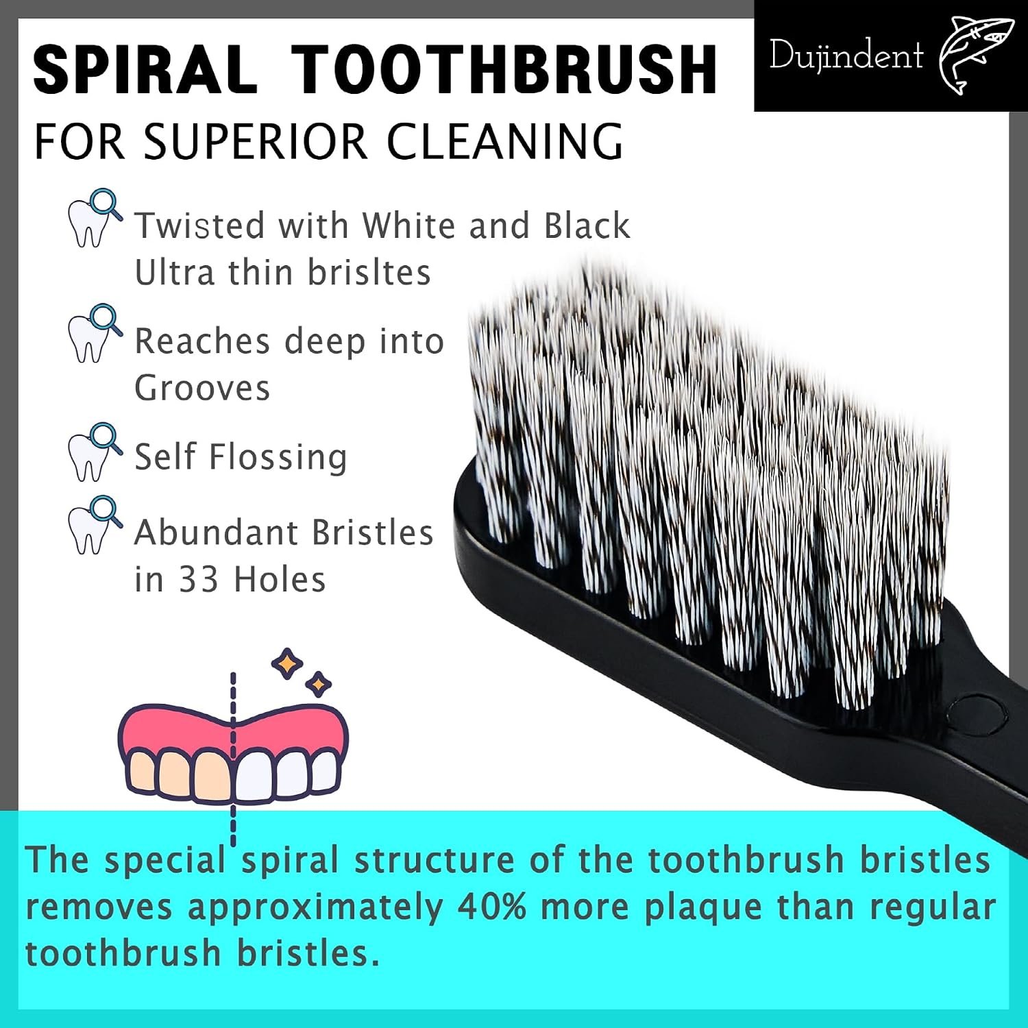 soft toothbrush for sensitive gums spiral bristles