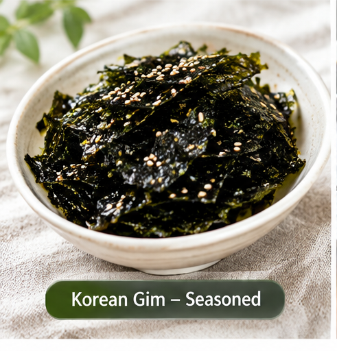Crispy Korean seasoned gim sheets with a savory roasted finish