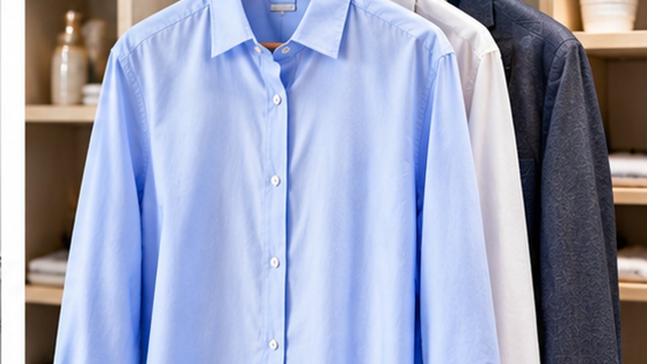 Freshly steamed wrinkle-free shirt ready to wear