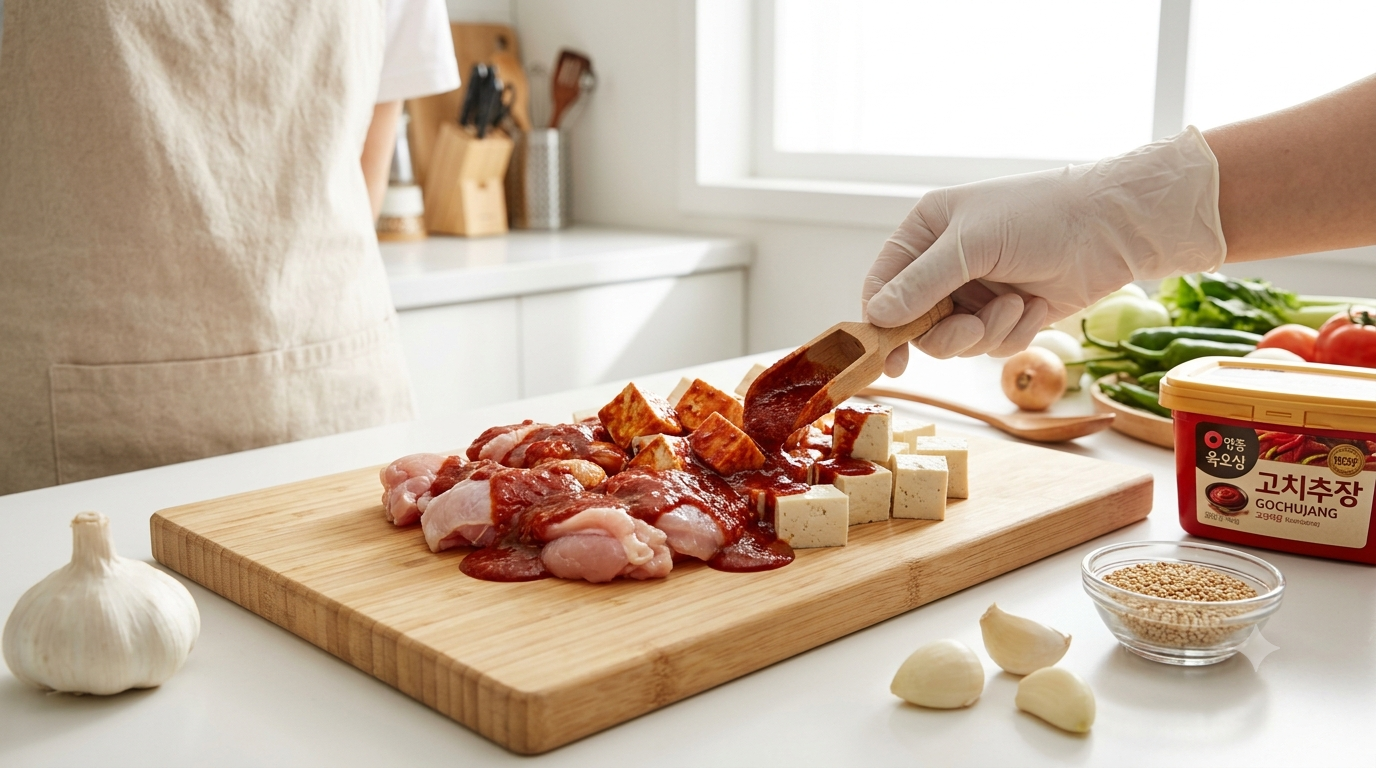 Gochujang marinade for chicken and tofu