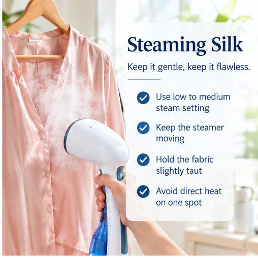 How to steam silk safely with a clothes steamer