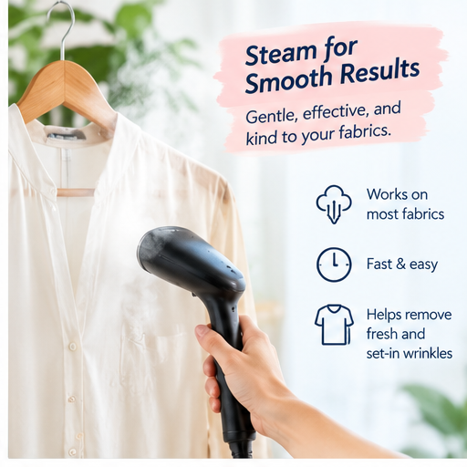 Using a clothes steamer to get wrinkles out of clothes