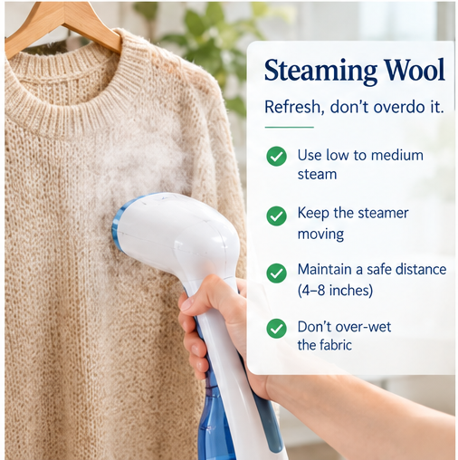 How to steam wool safely with a clothes steamer