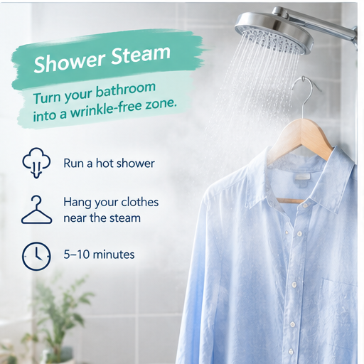 Using shower steam to get wrinkles out of clothes