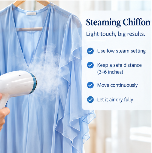 How to steam chiffon safely with a clothes steamer